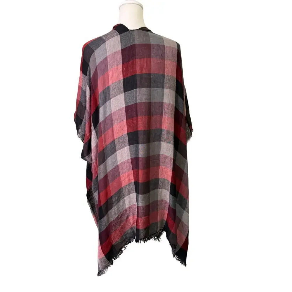 burgundy plaid scarf nwt womens large